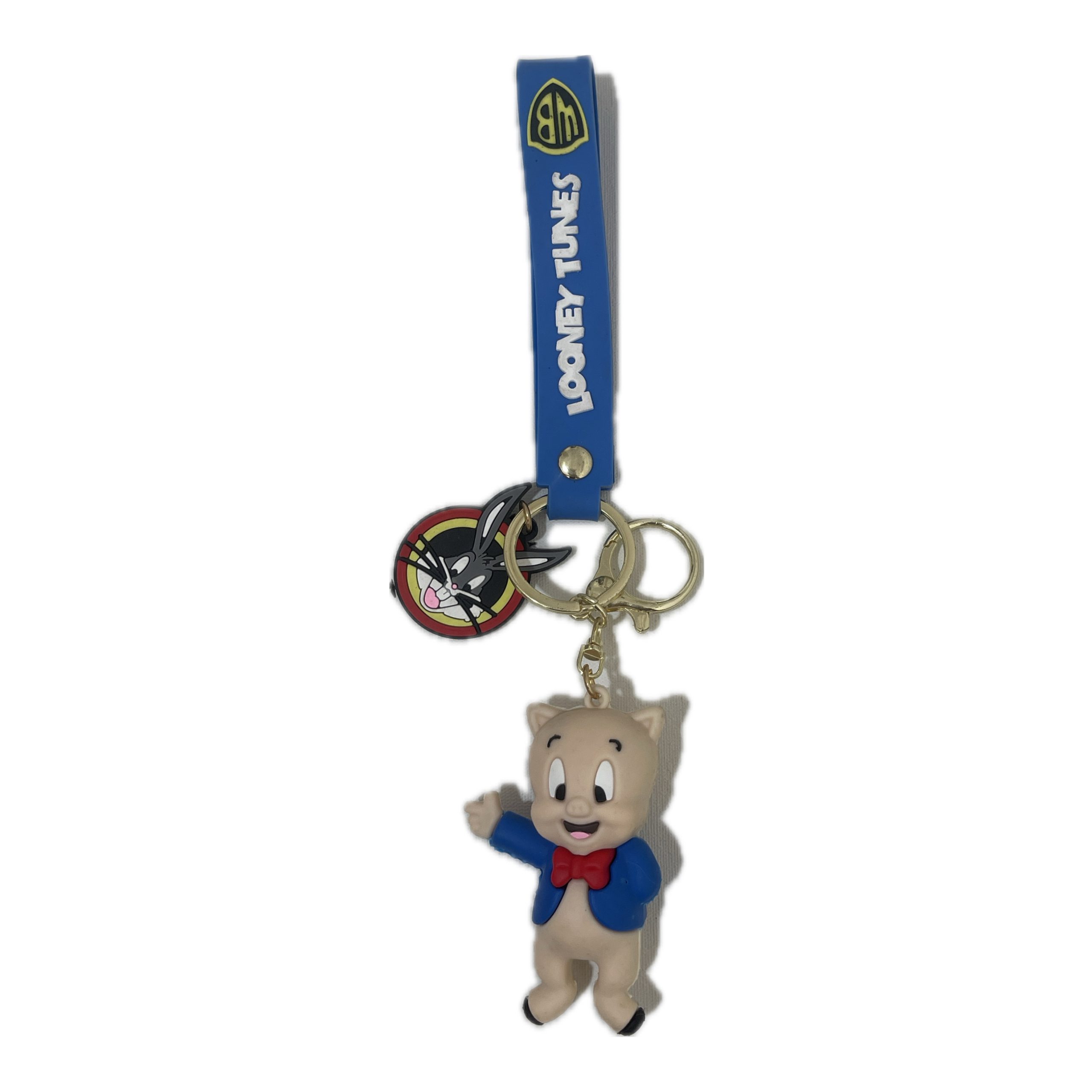 جا کلیدی و آویز سیلیکونی فلز طلایی طرح خوک